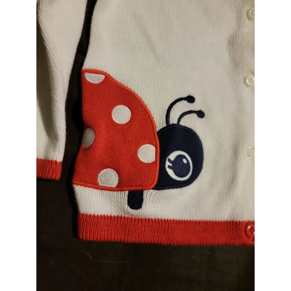 Gymboree smart little lady ladybug sweater‎ cardigan size 18 24 months